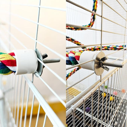 24 Inch Bird Perch Rope - Natural Wood Parrot Perch Stand,with 0.78 Inch Diameter Metal Screw Ends,Interactive Chewing Climbing Toy for Parakeets, Budgies,Cockatiels, Small to Medium Birds