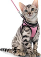 rabbitgoo Cat Harness and Leash Set for Walking Escape Proof, Adjustable Soft Kittens Vest with Reflective Strip for Cats, Comfortable Outdoor Vest, Pink, XL