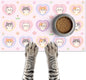 Cat Feedings Mats 20x12 inch Pink Heart Kitten Print Pet Bowl Placemat Non Slip Mat for Cats Food and Water Indoor Kitty Feeding Station Cute Cats Meal Mat for Small Pets Kitchen Floor Use