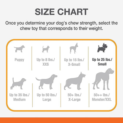 Nylabone Double Action Bone Puppy Chew Toy, Rubber Teething Toys for Puppies, Puppy Chew Bone, Bacon Flavor, Small Dogs - Up to 25 lbs., 1 Count