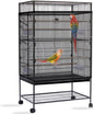 Daoeny Bird Cage Seed Catcher, Large Bird Cage Cover, Adjustable Soft Airy Nylon Mesh Net, Birdcage Cover Skirt Seed Guard for Parrot Parakeet Macaw African Round Square Cages (Black)