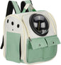 Pet Backpack Carrier, Portable and Ventilated, Oxford Cloth, Dogs Cats and Small Animals Travel Bag 12.99", (Green, 1 Pcs), Intended for Hiking/Camping/Traveling