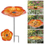 Bee Watering Station 1 Pack - Bird Bath Butterfly Cups with Flower Design, Weather-Resistant Metal Stakes Outdoor Garden Yard Decor (Yellow-A)