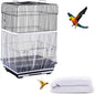 Bird Cage Seed Catcher, Seed Catcher Guard Net Cover, Parrot Nylon Mesh Net Cover, Universal Soft Airy Cage Net Stretchy Skirt for Round Square Cages (Solid-White, 15.7" x87")