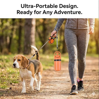 Quick Scoop Poop Scooper, Portable Dog Pooper Scooper, Easy Claw Pick up Tool for Dogs, Leak-Proof Waste Bag Holder for Outdoor Walks (Orange)