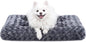 KSIIA Washable Dog Bed Deluxe Plush Dog Crate Beds Comfy Kennel Pad Anti-Slip Pet Sleeping Mat for Large, Jumbo, Medium, Small Dogs Breeds, 29" x 21", Dark Grey