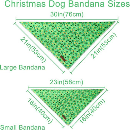 St. Patrick's Dog Bandana, Shamrock Triangle Bid Scarf for Small Medium Dog, Cotton Pet Kerchief for Girl Boy Dogs or Cats, Cute Spring Dog Bandana, Puppy Green Dog Bandana