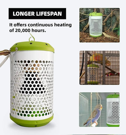 SYSAI Smart Bird Cage Heater with Auto Temperature Control and Anti-bite Power Cord Protector, Safe for Touching and Reliable Heating 24x7 (Small_50W)