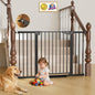 Cumbor 29.7"–51.5" Extra Wide Baby Gate for Stairs, Pressure-Mounted Dog Gates for Doorways & Hallways, Auto-Close Walk-Through, No-Trip Design, Child Proof Safety, Dog/Pet Gate for Indoor Use, Black