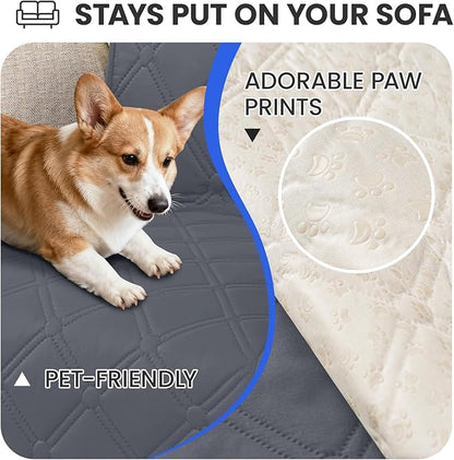 Waterproof Couch Covers for Pets, Waterproof Dog Bed Cover, Anti-Slip Soft Dog Blankets, Couch Cover for Dogs Washable, Pet Blanket for Puppy Large Dogs Cat (82x102 Inch, Dark Grey)