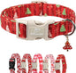Christmas Dog Collar - Cute Red Christmas Tree Festive Puppy Collar with Safety Buckle, Soft Adjustable Holiday Dog Collars for Small Medium Large Dogs XS