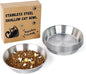 6-Pack Stainless Steel Cat Food Bowls, Shallow Whisker-Friendly Non-Slip Silicone Base Metal Dishes, Easy to Clean Indoor Water Flat Plates for Cat, Kitten, Small Dog (5.9")