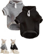 QWINEE Basic Dog Hoodie Sweatshirt Puppy Sweater Warm Cat Costumes Pet Clothes for Chihuahua Puppy Kitten Small Medium Dogs Black and Grey X-Small