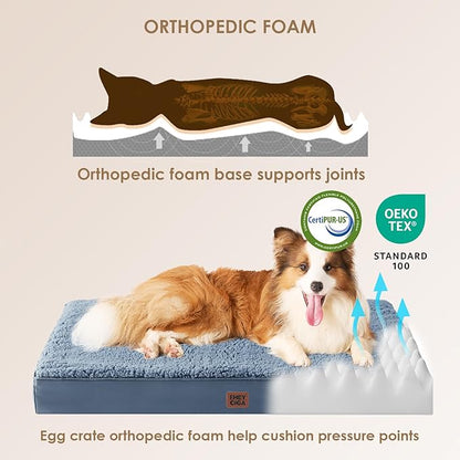 EHEYCIGA Orthopedic Medium Dog Beds for Small Dogs with Removable Washable Cover for Crate, Spa Blue, 30x20