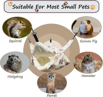 Cat Hammock for Cage, Soft Warm Hanging Bed for Kitten, Guinea Pig, Ferret, Rat, Chinchilla and Other Small Pets, Cozy Bunkbed 13.39"x13.39"