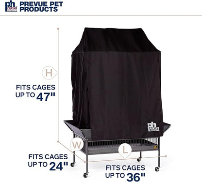Prevue Pet Products Large Bird Cage Cover - 12505 Black 36" L x 24" W x 49" H