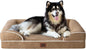 EHEYCIGA Orthopedic XL Dog Beds, Waterproof Memory Foam Dog Bed for Extra Large Dogs, Non-Slip Bottom and Egg-Crate Foam Big Pet Couch Bed with Washable Removable Cover, Camel