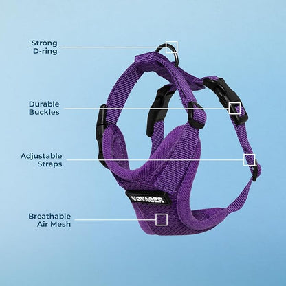 Voyager Step-in Pet Harness - All Weather Mesh, Adjustable Step in Harness for Cats and Dogs by Best Pet Supplies - Purple, XL