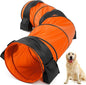 28 in 10 Foot Orange Extra Large Dog Agility Tunnel with Sandbags Dogs Agility Training Equipment Tunnel with 3 Pack Sandbags Carry Bag and 4 Ground Spikes for All Medium and Large Dogs