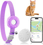 Cat Tracker, GPS Tracker Collar with Safety Elastic Buckle, Tractive GPS Cat Tracker Compatible with Apple Find My App (Only iOS), No Monthly Fee, Purple