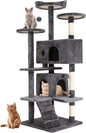 BestPet | 54" Cat Tree Tower | Light Gray | Sturdy, Easy to Assemble, Multi-Level Activity Center with Sisal Scratching Posts, Condos, Perches, Hanging Cat Toys, Observation Decks & Ladder
