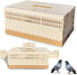 Folding Pigeon Cage Racing Pigeons Travel Cage Pairing Cage Plastic Three Doors Nest Box for Training and Release, Competition(L)