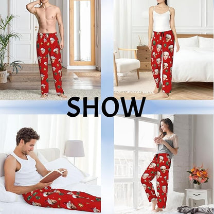 Custom Pajama Pants with Face customized PJ Pants Christmas Valentine gifts for Men Women