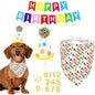 Dog First Birthday Party Decorations, Adjustable Dog Bandana Set with Hat, Numbers, Banner for Pet Party Supplies Festive Accessories Large Medium Small Pet Puppy Dogs, Color