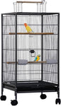 GarveeHome Small Bird Cage with Wheels, Parakeet Cage, Bird Carrier for Parakeets, Canaries, Lovebirds, Small Quaker, Cockatiels, Budgie, Green Cheek (40in)