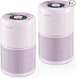 2 Pack Air Purifier for Home Bedroom with H13 True HEPA Filter for Smoke, Smokers, Dust, Odors, Pollen, Pet Dander | Quiet 99.9% Removal to 0.1 Microns | Purple Available for California