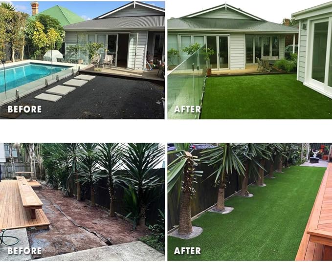 Petgrow Synthetic Artificial Grass Turf 9FTX16FT for Indoor Outdoor Dog Synthetic Grass Mat, Party Wedding Christmas Balcony Garden Astro Turf Rug,Drainage Holes Faux Fake Grass Rug Carpet for Pets