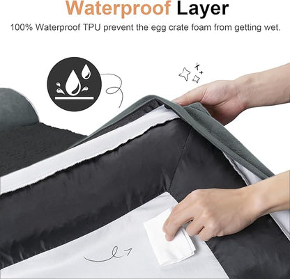 Large Dog Bed Orthopedic Washable: Beds Bolster XL Bed Large Big Dogs Memory Foam Couch Sofa Waterproof with Removable Cover - Dark Grey