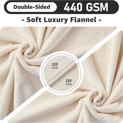 LOOBANI Waterproof Dog Blanket for Couch: Reversible Flannel Bed Blanket for Medium Large Dogs Liquid Proof, Soft Throw Blanket Couch Cover Protector for Sofa, Crate, Travel, Picnic, 50" x 60", Beige