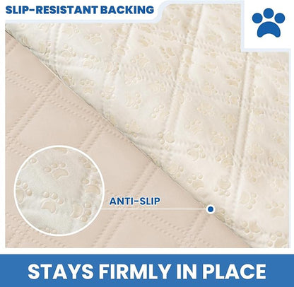 Waterproof Dog Bed Cover, Non-Slip Dog Blanket for Couch, Couch Covers for Dogs Washable, Pet Blanket for Furniture, Pet Bed Mat for Sofa, Car, Pet Supplies (82x120 Inch, Beige)