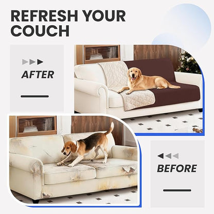 Waterproof Dog Bed Cover Pet Blanket, Soft Couch Cover for Dogs Washable, Non-Slip Dog Blanket Protect Furniture Couch Sofa Car for Puppy Large Dogs Cat (30x70 Inch, Coffee)