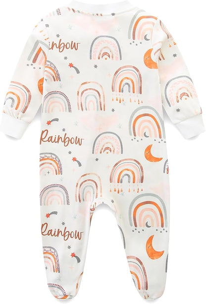 Unisex Baby Boy and Girl Zipper Onesie Toddler Footie One-Piece Infant Romper Jumpsuit