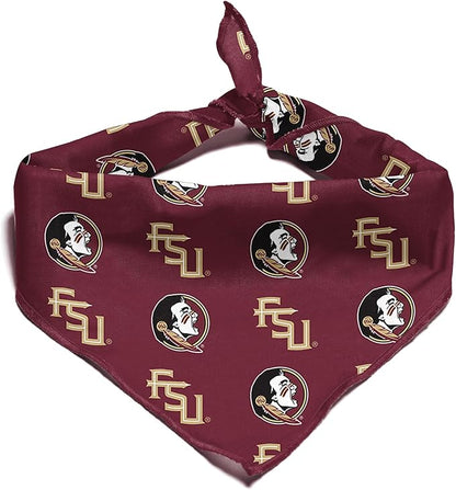 Florida State Seminoles Officially Licensed Bandana for Dogs and Cats | Fits Pets Great Gift Idea | Easy-to-Tie (Small, 13")