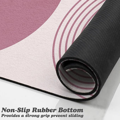 Dog Food Mats for Floors Waterproof, Cat Water Bowl Mats Pet Feeding Absorbent Mat Placemats for Food and Water Pink Bohemia 12 * 20 inch