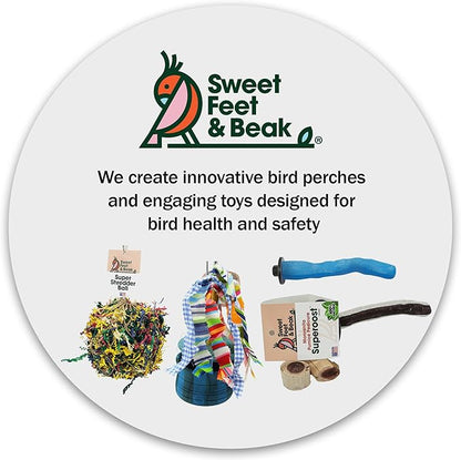 Sweet Feet & Beak Safety Pumice Bird Perch, X-Small 1/2" X 6", Green - Lightweight Grinding Bird Perches for Cage - Bird Nail Trimming Perch for Healthy Beak & Feet - Multi-Size & Color Parrot Stand