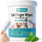 Ear Cleaner Finger Wipes 60 Counts, Dog Ear Cleaner, Grooming Kit Care for Dogs and Cats, Soft & Easy Otic Cleaning Pads, Remove Wax, Dirt & Stop Smelly, Itchy, Non-Irritating, Mint Scent