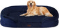 Dwanton Orthopedic Dog Bed for Large Dogs with Gel Memory Foam, Waterproof Dog Sofa, Washable Pet Bed with Four Sided Bolster Cushion, Removable Cover & Non-Slip Bottom, 42", Navy Blue
