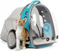 Cat Travel Backpack with Fan, Fit up to 12 lbs, Space Capsule Astronaut Clear Bubble Window Pet Backpack for Kitten and Small Puppy Green