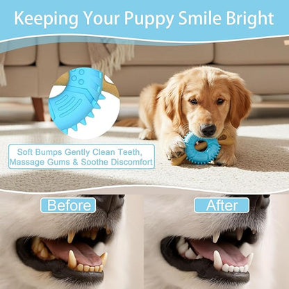 Dog Chew Toys, Indestructible Dog Toys for Aggressive Chewers - Small & Medium Breed, Durable Rubber Chew Bone Toy for Small Dogs, Tough Tire Dog Toy, Puppy toys for Teething, Anxiety & to Keep Busy