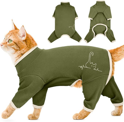 Cat Pajamas for Cats Only, Sticky Hair Cat Clothes, Sphynx Hairless Cats Sweater, Recovery Suit After Surgery, Prevent Lost Hair Kitten Onesie Shirts Costumes Outfits for Pet