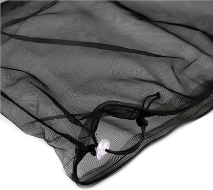 Bird Cage Seed Catcher, Large Airy Gauze Seeds Bird Cage Cover Guard Adjustable Bird Cage Cover Birdcage Seed Feather Catcher Universal Birdcage Parrot Bird Nylon Mesh Net Cover(L-118x16 in, Black)