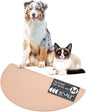 Should We Go - Waterproof Silicone Pet Food Mat - Non-Slip, Spill-Proof Feeding Mat for Floors, Raised Edge Design, Easy-to-Clean Rubber Pad for Dog & Cat Bowls, 21" Across x 10.5" Deep, Medium-Blush