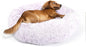 Calming Dog Bed for Medium Dogs Washable Donut 30 inches Anti-Slip Pet Bed,Round Fluffy Plush Faux Fur Cat Bed,Fits up to 45 lbs Pets,Gradient Purple