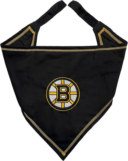 Pets First NHL Boston Bruins TIE Bandana, Size Large/X-Large. Dog Bandana Scarf Bib for Pet Cat Dog. The Ultimate Game-Day, Party Bandana