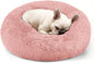 Dogs Bed for Small Dogs, Anti-Anxiety Washable Round Bed (Pink, 24.0" L x 24.0" W x 8.0" Th)