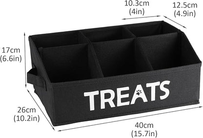 Morezi Dog treat storage organizers pet storage basket organizer great for organizing food treats snack for pet dogs cats birds animal black
